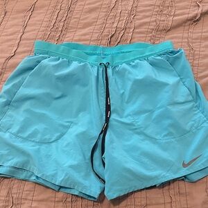 Nike Blue Running Shorts with built in shorts underneath